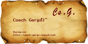 Csech Gergő névjegykártya